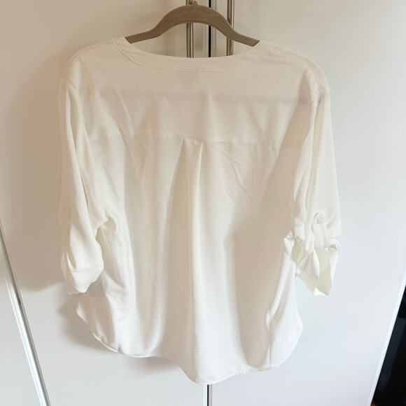 TORRID Harper 3/4 length sleeve ivory blouse (no chest pockets) - Picture 2 of 6